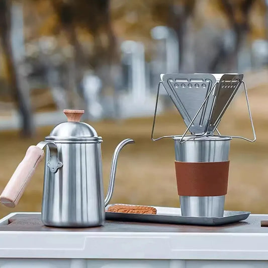 Beautiful Stainless Steel Outdoor Brewing Set
